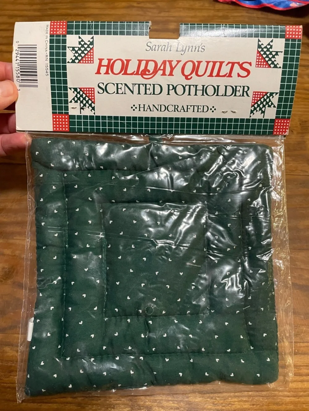 Vintage Holiday Quilts Scented Potholder Handcrafted Cat home cooking baking NIP
